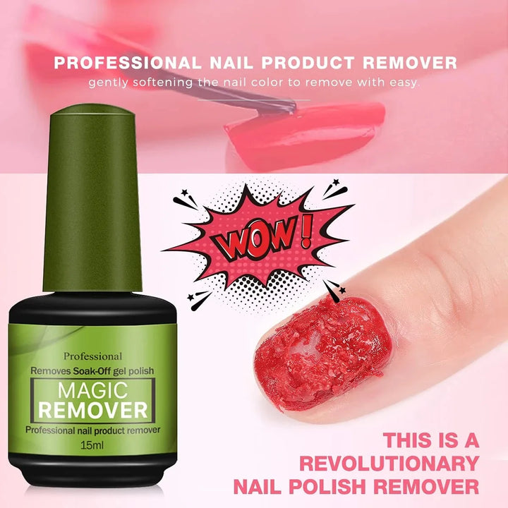 15ml Magic Fast Nail Gel Polish Remover Clean UV Soak Off Semi Permanent Varnish Nail Art Removal Tools Manicure 2025 New