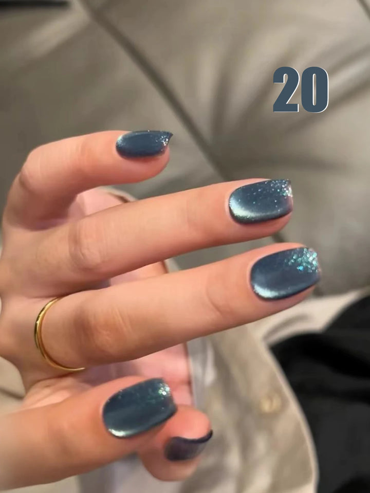 12ML 1-21PCS Autumn Nails Red through half the Sky Cat Eye Nail Glue Halloween New Whitening Glass Bead Cat Eye Nail Polish