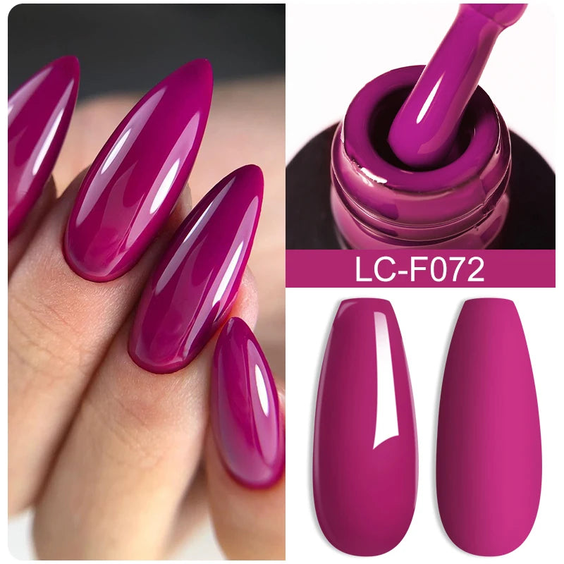 LILYCUTE 7ML Pink Glitter Nail Gel Polish Nude Natural Long Lasting Manicure Soak Off UV LED Nail Art Base Top Coat Gel Varnish