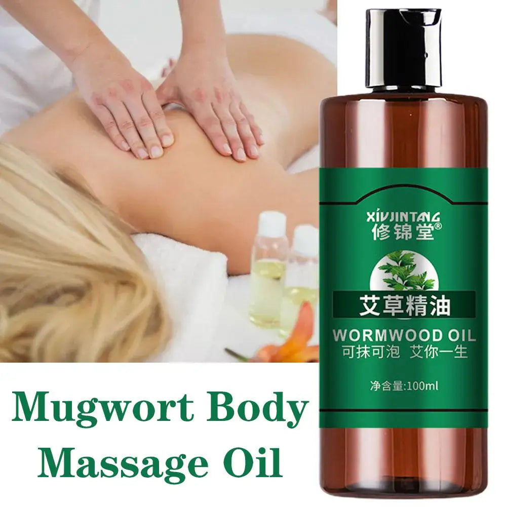 Mugwort Body Massage Oil Body Smooths Skin Massage Oil Relaxing Plant Essential Oil Moisturizing Firming Body Cleansing Essence
