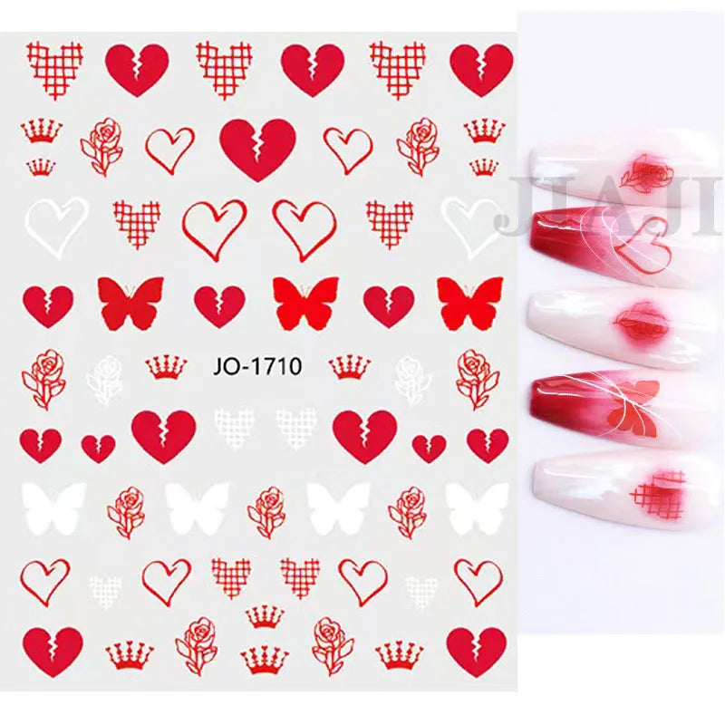Nail Art Stickers Water Decals Eyes Stripe Nail Art Decorations for Manicure Accessories Press on Nails Foil Stickers and Decals