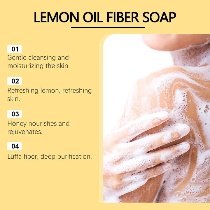 Lemon Body Cleansing Soap Oil Control Deep Cleansing Pores Anti Acne Remove Dirt Exfoliating Moisturizing Nourishing Shower Soap