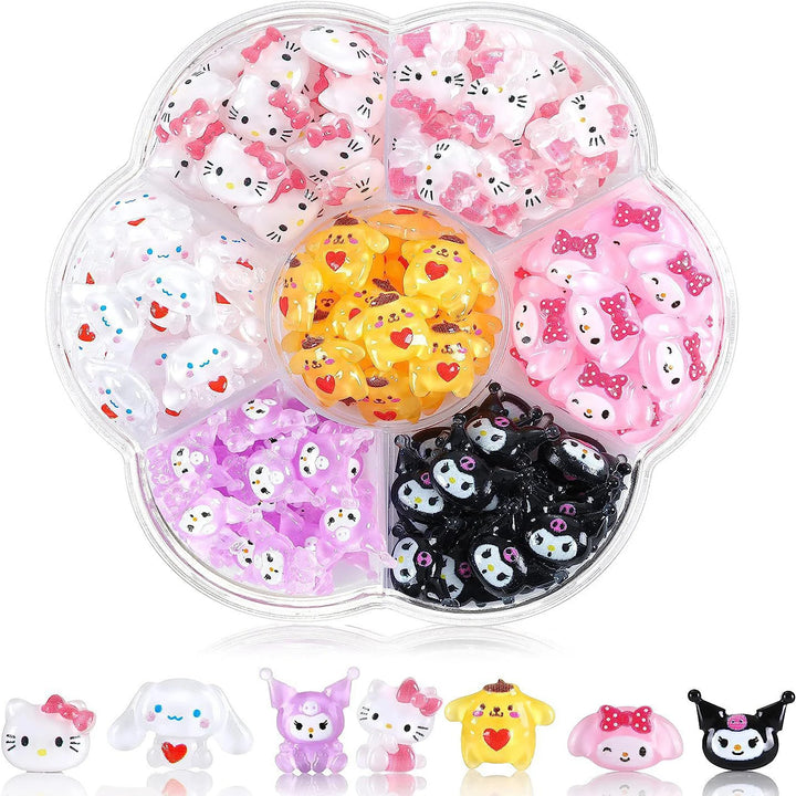 3D Cute Sanrio Family Series Nail Art Jewelry Decor Cartoon Hello Kitty Kuromi Nail Charms Rhinestone Gems Ornament Accessories