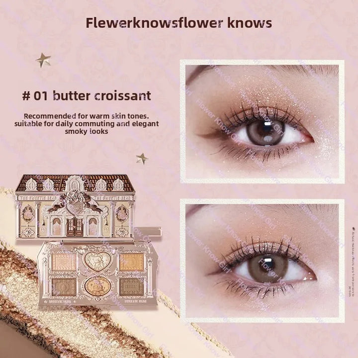 Flower Knows Little Angel Nine Color Eyeshadow Matte Fine Sparkle Pearl Comprehensive Palette