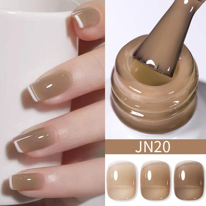 BORN PRETTY 10ml Translucent Jelly Nude Gel Nail Polish Colorful  Varnish Semi Permanent UV LED Nail Art  Manicure Gel