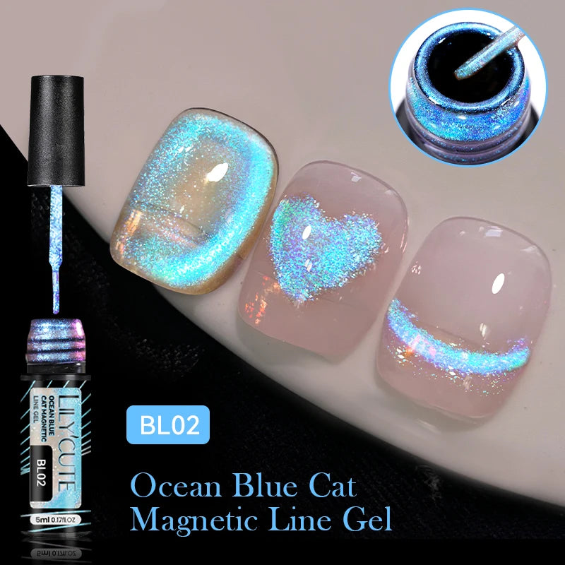 LILYCUTE 7ml 9D Cat Magnetic Gel Nail Polish Iridescent Magnet Semi Permanent Soak Off UV LED Manicure For Nail Art Gel Varnish