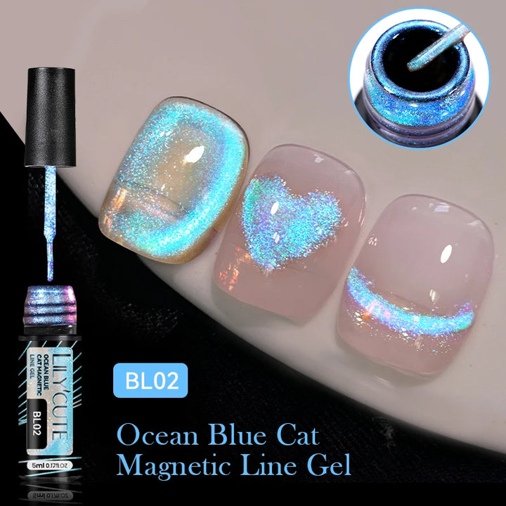 LILYCUTE 7ml 9D Cat Magnetic Gel Nail Polish Iridescent Magnet Semi Permanent Soak Off UV LED Manicure For Nail Art Gel Varnish