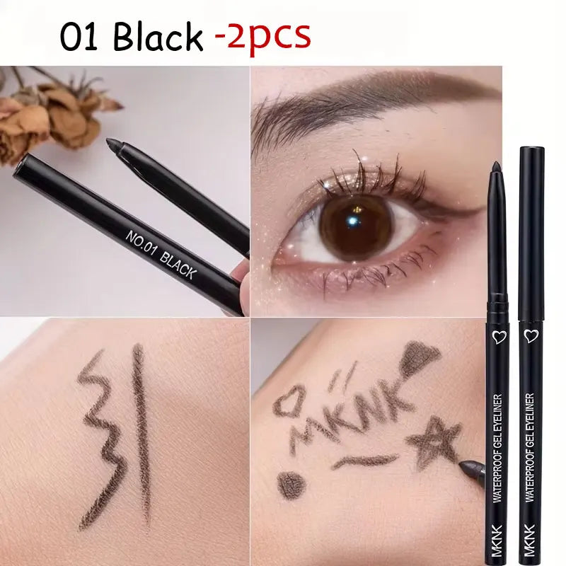 5 Colors Eyeliner Pencil Waterproof Long-lasting Blue Black Brown Easy Wearing Eyeliner Pen