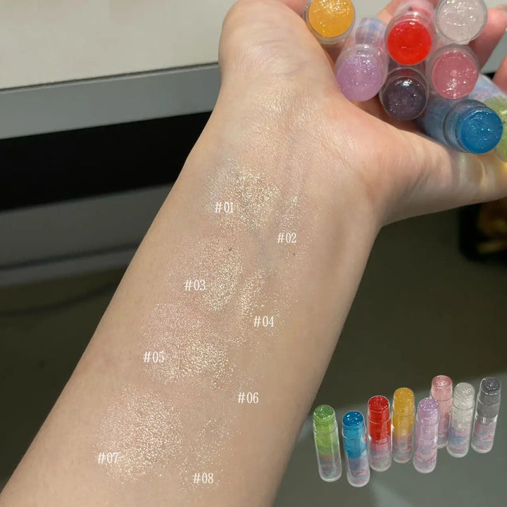 Herorange Glitter Star Lip Balm Moisturizing Repair Shiny Plump Lips Multi-Use for Daily Base Makeup