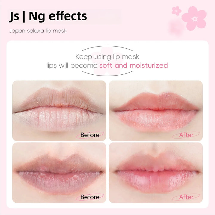 Japan Sakura Collagen Lip Mask Moisturizing Firming Deeply Nourish Relieve Dry Lips Moisturizer Lip Patches Gel Pads Skin Care