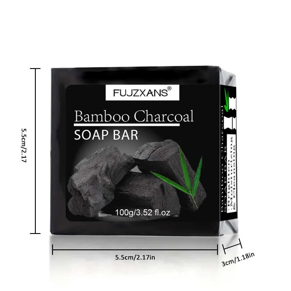 Bamboo Charcoal Soap Bar Deep Cleansing for Oily Light Beige,Moisturizing & Brightening Face & Body Bar For Women