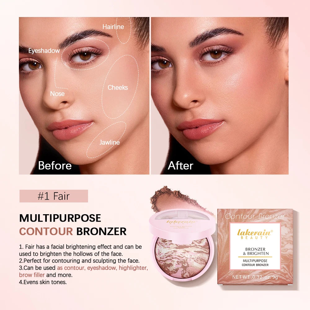 Matte Face Foundation Bronzer Pressed Powder Compact Long Lasting Oil Control Translucent Loose Setting Powder For Face Makeup