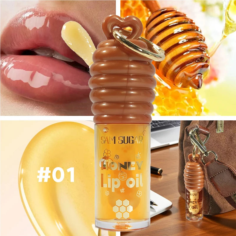 Honey Lip Balm Longlasting Moisturizing Dry Lips Diminishes Lip Lines Plumps Lips With Transparent Pearlescent Lip Care Lip Balm