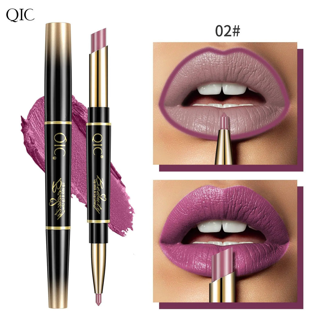 2 IN 1 Lip Liner Waterproof Nude Matte Lipstick Pencil Sexy Red Long Lasting Double Ended Lipliner Makeup Cosmetics For Women