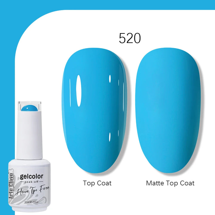 Arte Clavo Solid Color Gel Nail Polish 15ml Soak Off UV LED Gel Semi-Permanent Glitter Polish For Manicure Nail Art Salon Gel