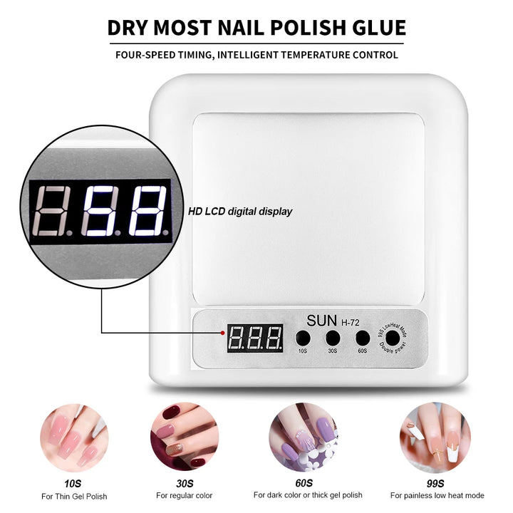 72LEDs Nail Dryer UV LED Nail Lamp for Curing All Gel Nail Polish With Motion Sensing Professional Manicure Salon Tool Equipment