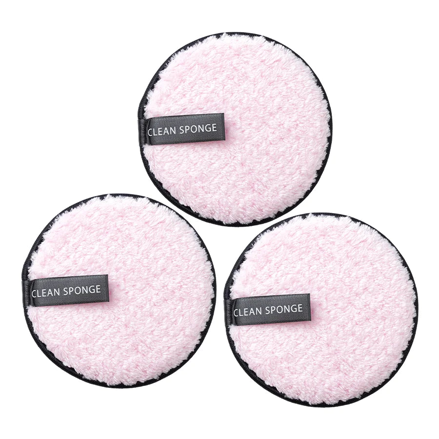 3 Packs 5 Color Optional Round Small Pineapple Cleaning Powder Puff Beginner  for Home And Travel Use