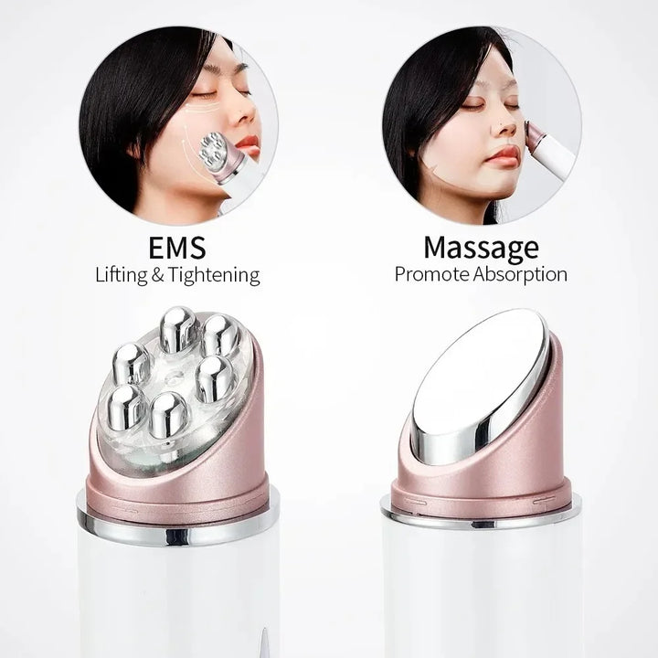 Vibration 45℃ Hot  Microcurrent Face Lifting Device Red Light Facial Wand Eye Massager Tightening Anti Wrinkle Skin Care Beauty