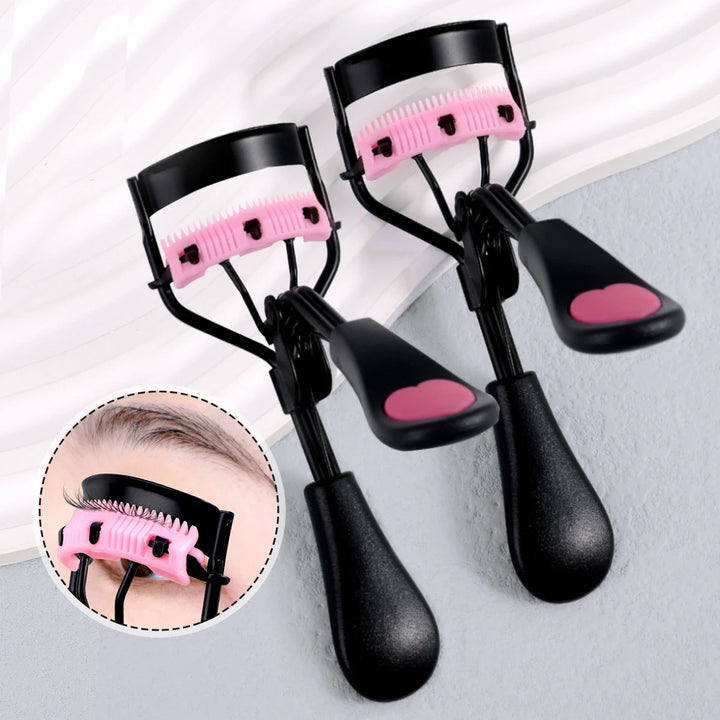 2 classic comb eyelash curlers with a variety of colors to choose from, stainless steel eyelash curling lasting artifact.