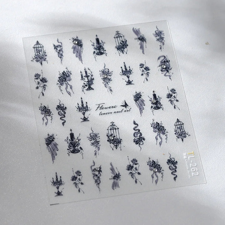 5D Butterfly Nail Stickers Sparkling Jelly Butterfly Nail Art Sticker Decorations Decals DIY Self Adhesive Slider Manicure Parts