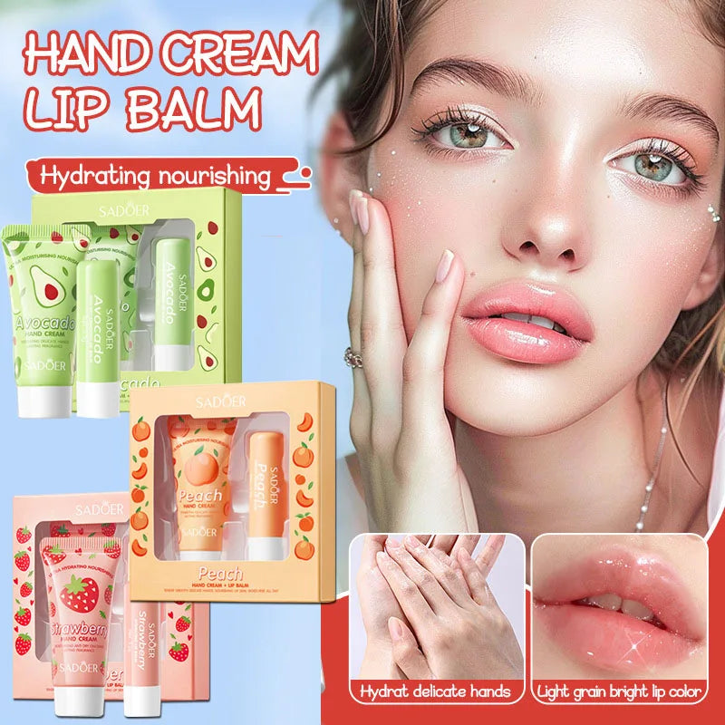 Avocado Nourishing Hand Cream Lip Balm Set Moisturizing Care Deeply nourishing Anti- cracking Anti-peel Skin Care