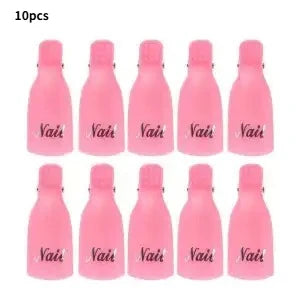 10pcs Nail Art Remover Clips Gel Polish Removal Caps Manicure Tool Set Replace Foil Wraps Professional Nail Removal Accessory