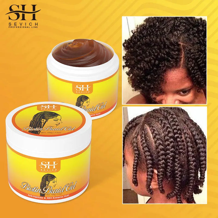 Edge Control Gel Set Hair Braiding Gel Biotin Anti Break Hair Wax Non-Greasy Hair Styling Cream Anti-Frizz Wax Stick For Wig