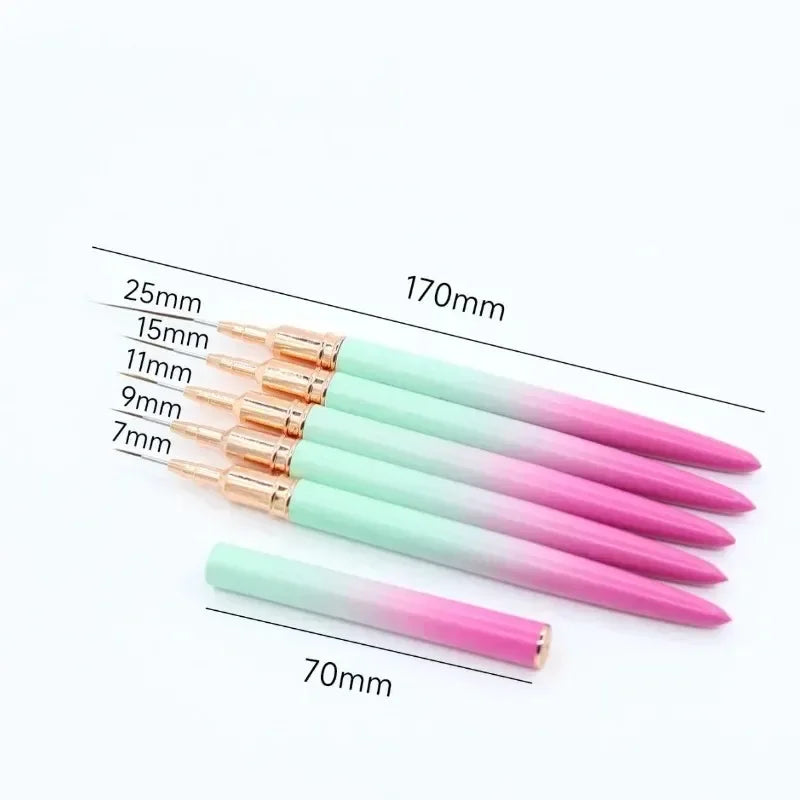 Nails Art Liner Brushes Elongated Lines Striping Drawing Painting  6/9/12/15/18/25mm Nail Design Pen Professional Manicure Tool