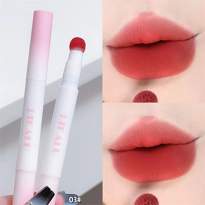 Matte Lip Mud Air Cushion Lips Cream Brick Red Lip Glaze Powder  Lipstick Pen Non-Stick Cup Female Lip Tint Korean Makeup