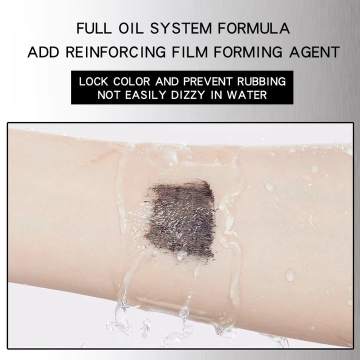 MACKANDY Waterproof 3D Lengthening Mascara Black Eyelash Extension Eye Lashs Brush Long-Wearing Silk Mascara Cosmetics Gift