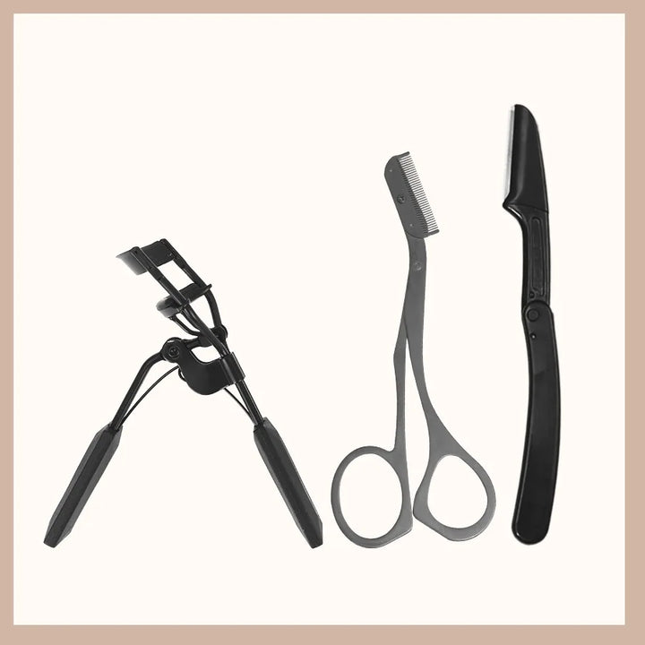 1 2 3 Pcs Eyelash Curler Set Stainless Steel Eyelash Comb Curling and Shaping Tool Makeup Accessories Beauty Kit