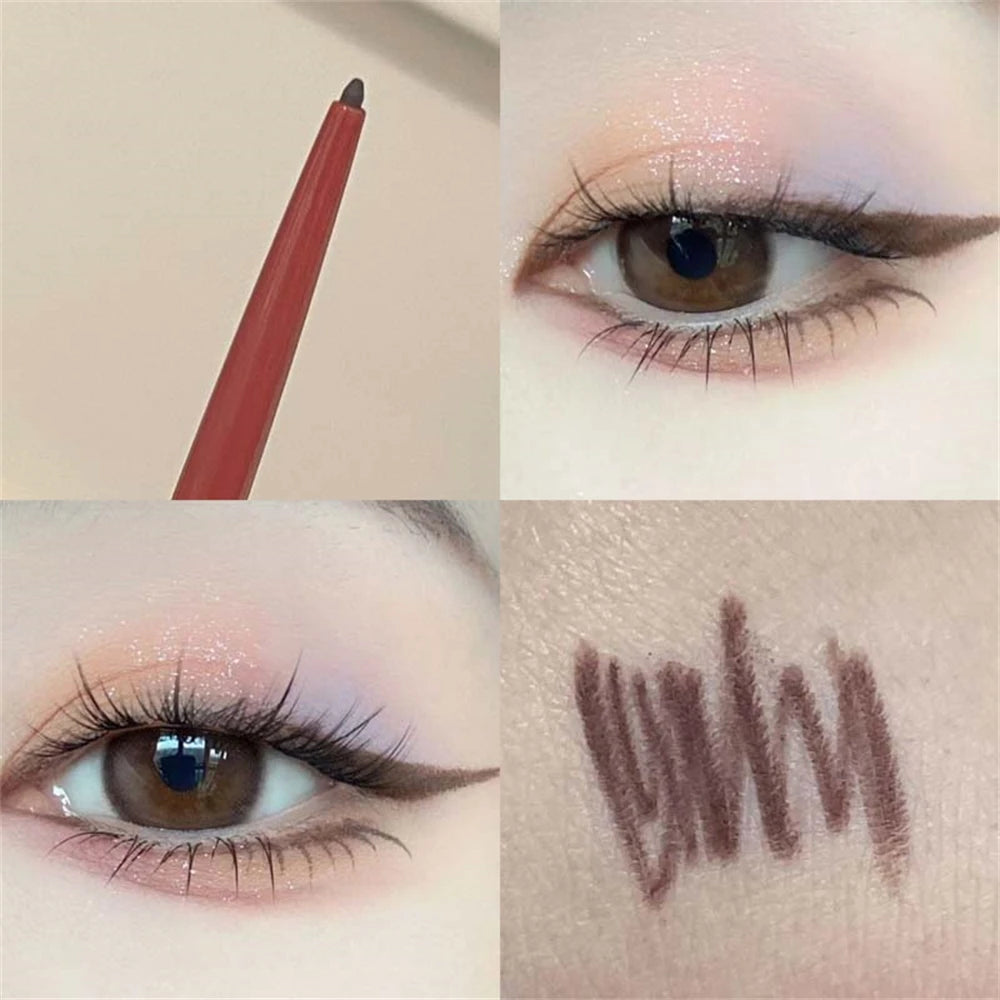 12 Colors Eyeliner Pencil Waterproof Long-lasting Orange Black Brown Easy Wearing Eyeshadow Contour Stick Lying silkworm Makeup