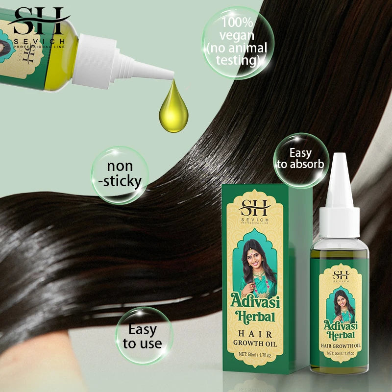 Ayurvedic Hair Growth Oil India Adivasi Organic Hair Growth Serum Anti Hair Loss Fast Regrowth Thicken Oils Hair Growth Products