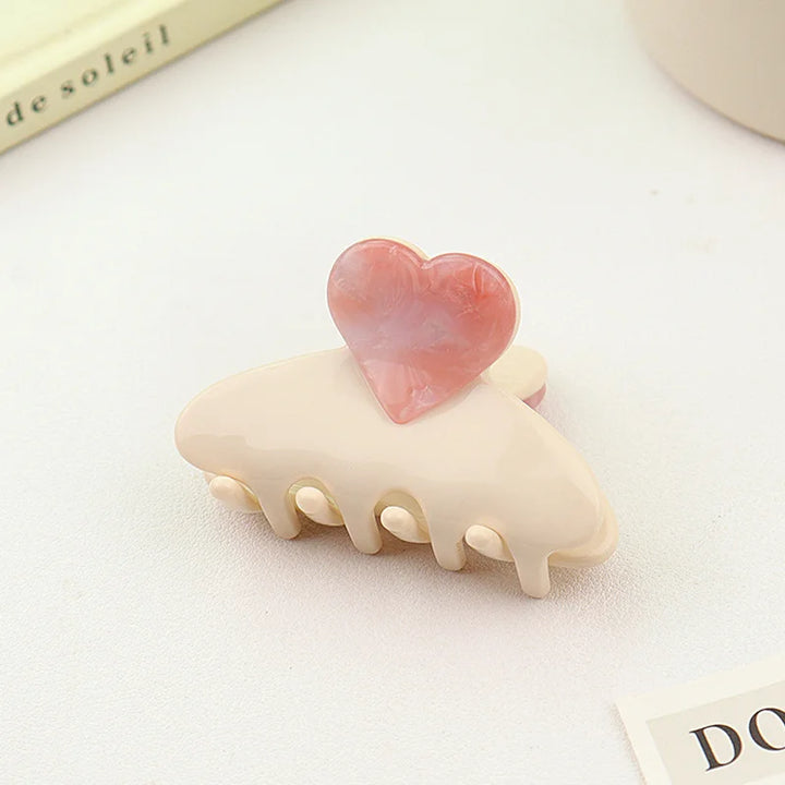 Creative color matching acetate hair clip sweet and cute girl love grab clip back head plate hair shark clip hair accessories