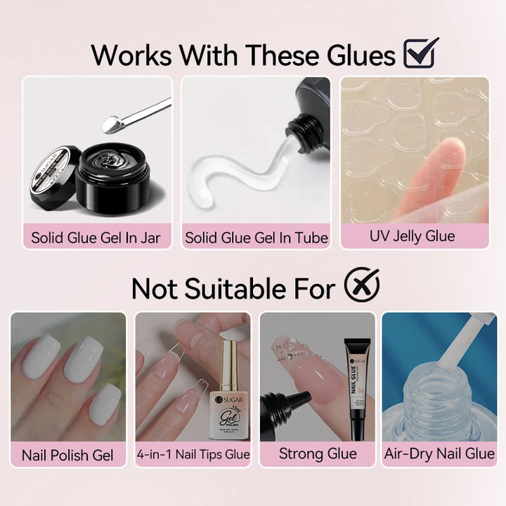 UR SUGAR 15ml Remover For Solid Tips Gel False Nail Tips Solid Adhesives Gel Remover Press On Nails Gel Fake Tips Remover Tools