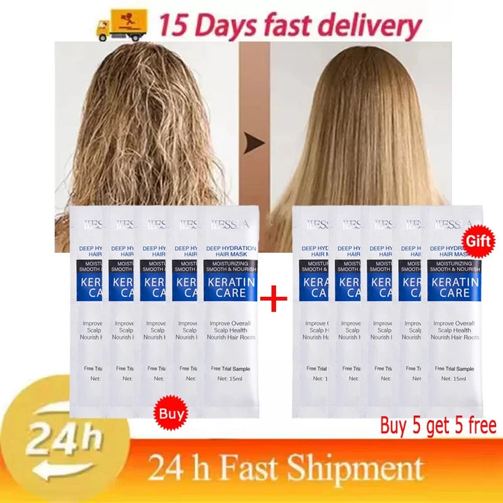 Magical Keratin Hair Mask 5 Seconds Repair Damaged Frizzy Hair Soft Smooth Shiny Nutrition Deep Moisturize Nourishing Hair Care
