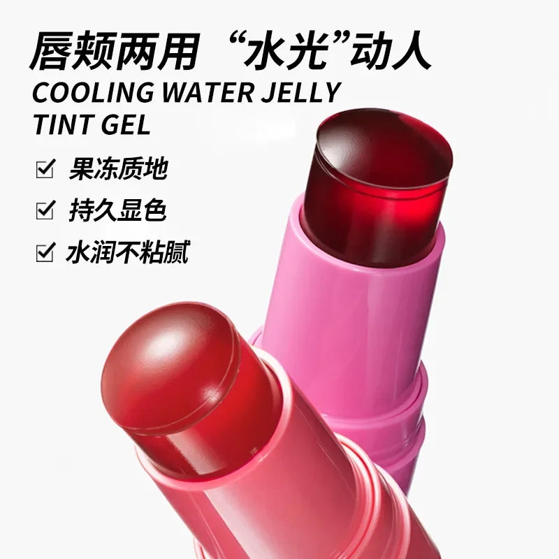 4Colors Multi-Use Jelly Tint Blush Stick Natural Lip Eyes Cheek Stain Moisturizing Cream Contour Makeup Water Lip Gloss Brighten