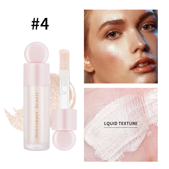 Liquid Highlighter + Liquid Blush + Liquid Contour for Face & Body, High Glossy Finish, Natural Glow Liquid Luminizer Makeup