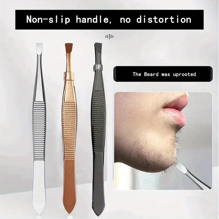 1PC Precision Eyebrow Tweezers- Professional Stainless Steel Tool for Eyebrow Shaping & Facial Hair Removal - Unisex Beauty Tool