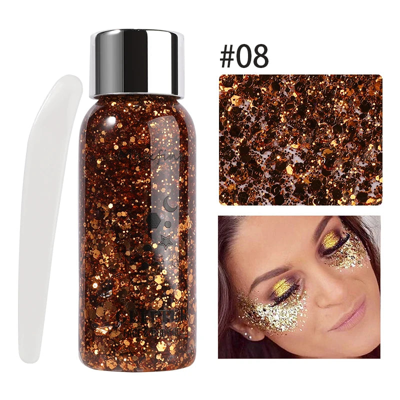 Body Glitter Gel Sequins Long Acting Face Eyes Hair Prom Party Mermaid Scales Not Easy To Take Off Makeup