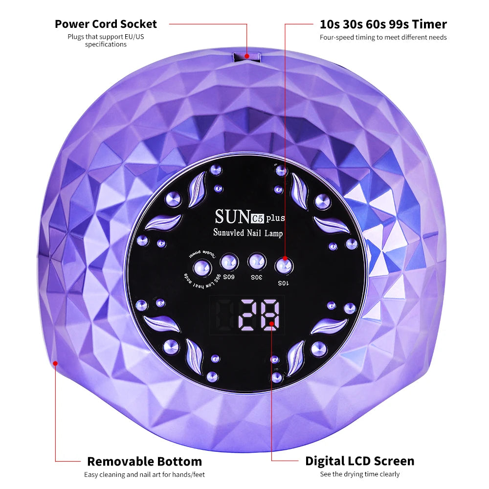Professional UV LED Nail Dryer 36 LED Lamp Beads Gel Curing Lamp with 4 Timers and Automatic Sensor Nail Curing Lamp Tool