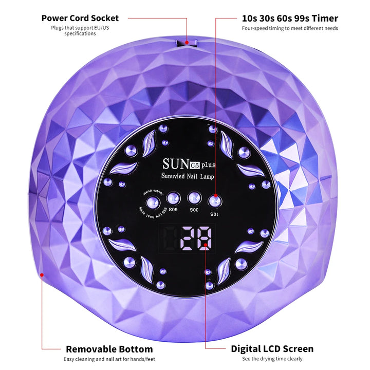 Professional UV LED Nail Dryer 36 LED Lamp Beads Gel Curing Lamp with 4 Timers and Automatic Sensor Nail Curing Lamp Tool