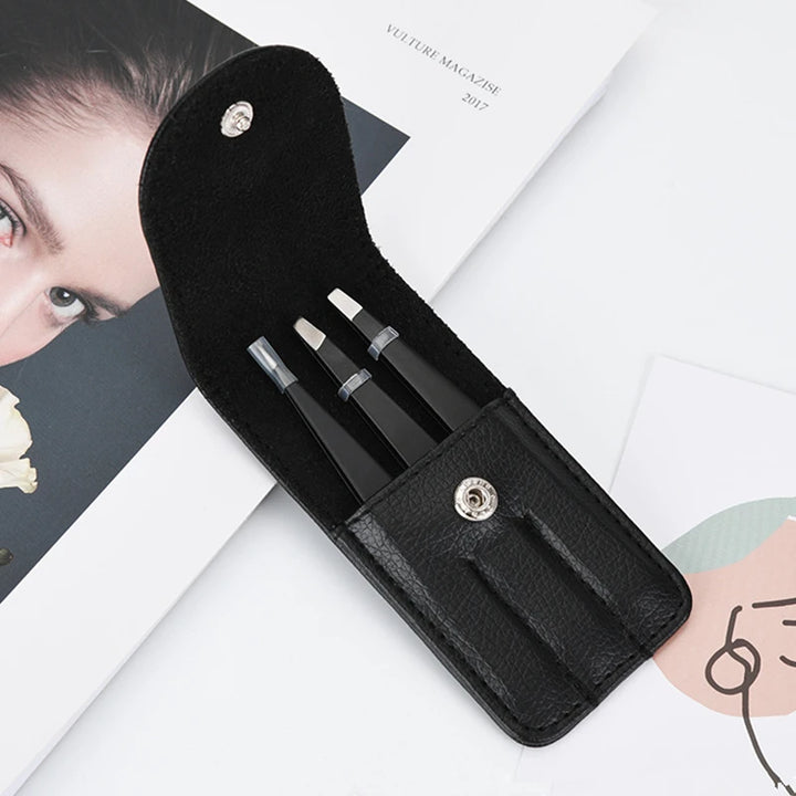 FEITA Professional Eyebrow Tweezers Beauty Fine Hairs Puller Stainless Steel Slanted Brow Clips Removal Makeup Tools for Woman