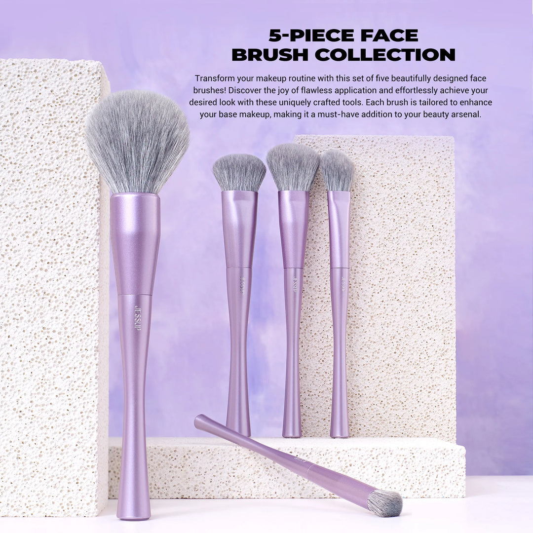 Jessup Makeup Brushes Set Professional 3/5/6/14pcs Vegan MakeUp Brush,Foundation Eyeshadow Contour Powder,Luxury Purple T512