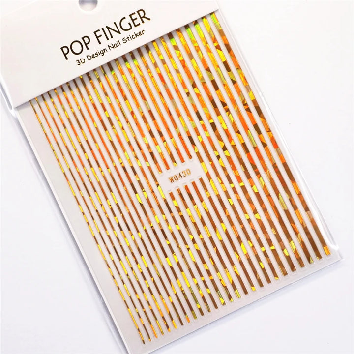Nail Art Stickers Water Decals Eyes Stripe Nail Art Decorations for Manicure Accessories Press on Nails Foil Stickers and Decals