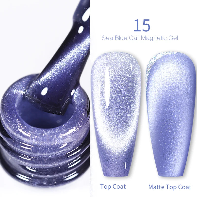 BORN PRETTY Sparkling Glass Bead Cat Magnetic Gel Nail Polish Flash White Spar Red Color Semi Permanent Soak Off UV Gel Varnish