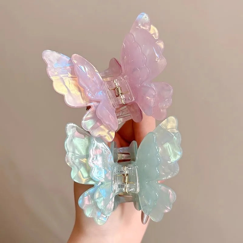 New Fairy Acetate Butterfly Claw Clip Female Elegant Colorful Bow Crab Shark Hair Clips Hairpins For Women Girl Hair Accessories