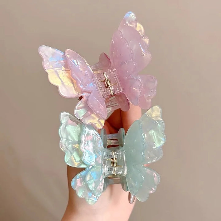 New Fairy Acetate Butterfly Claw Clip Female Elegant Colorful Bow Crab Shark Hair Clips Hairpins For Women Girl Hair Accessories