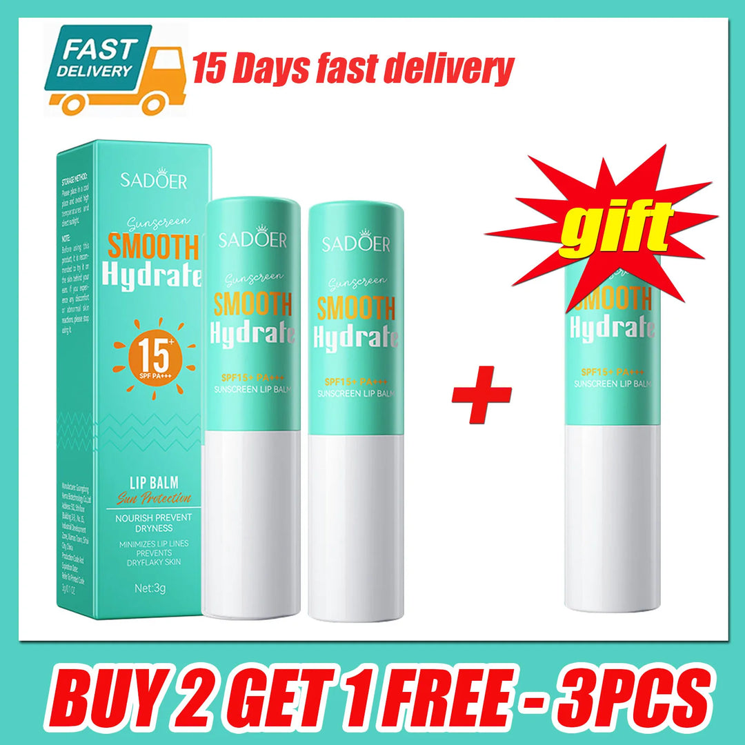 Spf 15+ Lip Sunscreen Solar Blocker Lip Balm Moisturizing Fade Lip Lines Nourishing Hydrating Lipstick For Lips Skin Care