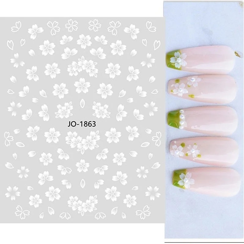 Nail Art Stickers Woman Girl Sexy Sticker Body Press on Nail Slider Black White Decal Decoration Nail Design Accessories Wraps